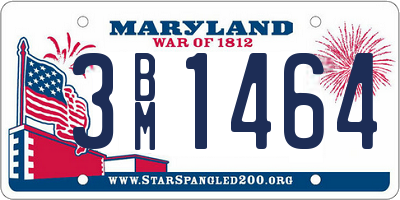 MD license plate 3BM1464