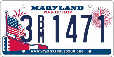 MD license plate 3BM1471