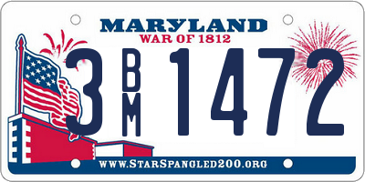 MD license plate 3BM1472