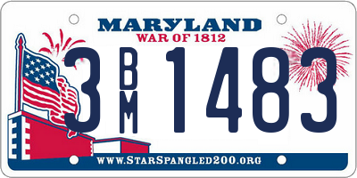 MD license plate 3BM1483