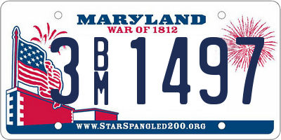 MD license plate 3BM1497