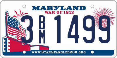 MD license plate 3BM1499