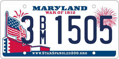 MD license plate 3BM1505
