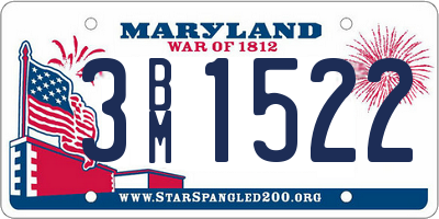 MD license plate 3BM1522
