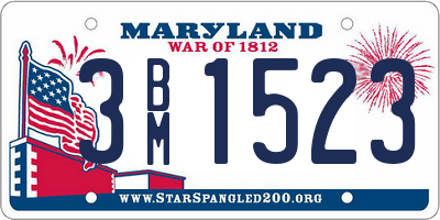 MD license plate 3BM1523