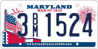 MD license plate 3BM1524