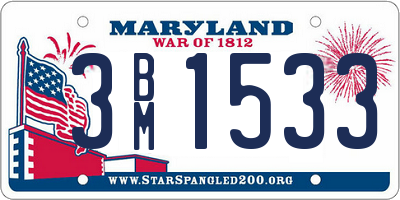 MD license plate 3BM1533