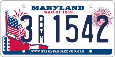 MD license plate 3BM1542