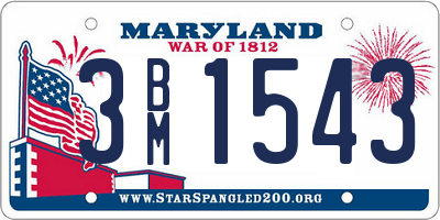 MD license plate 3BM1543