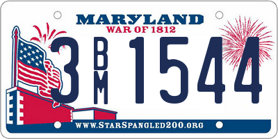 MD license plate 3BM1544