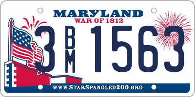 MD license plate 3BM1563