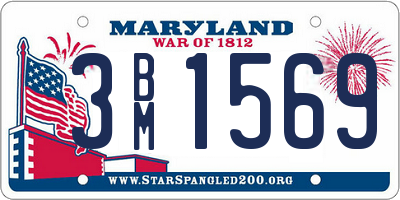 MD license plate 3BM1569