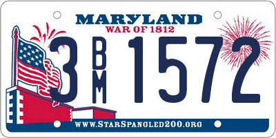 MD license plate 3BM1572