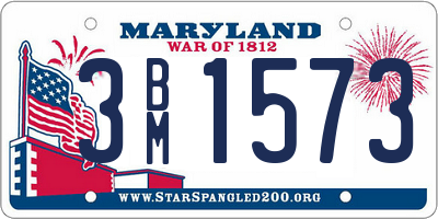 MD license plate 3BM1573