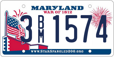 MD license plate 3BM1574