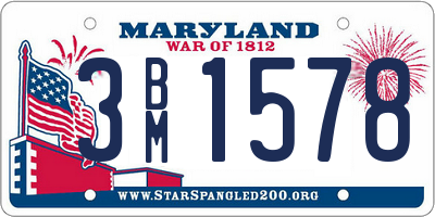MD license plate 3BM1578