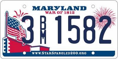 MD license plate 3BM1582