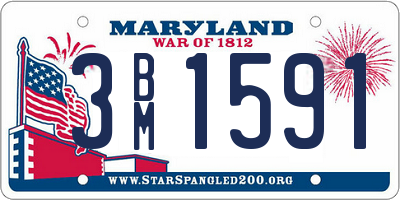 MD license plate 3BM1591