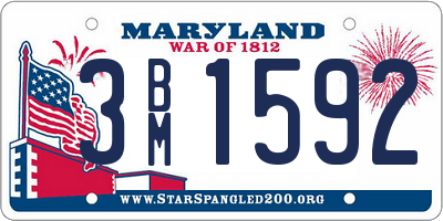 MD license plate 3BM1592