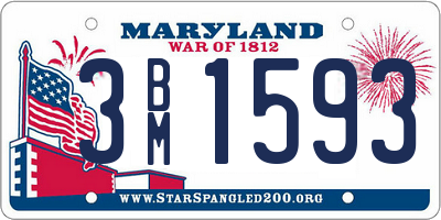 MD license plate 3BM1593
