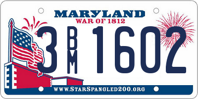 MD license plate 3BM1602