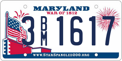 MD license plate 3BM1617