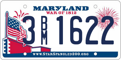 MD license plate 3BM1622
