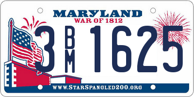 MD license plate 3BM1625