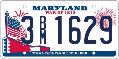 MD license plate 3BM1629