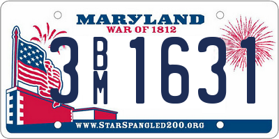 MD license plate 3BM1631