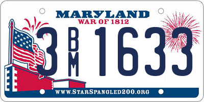 MD license plate 3BM1633