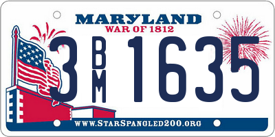 MD license plate 3BM1635