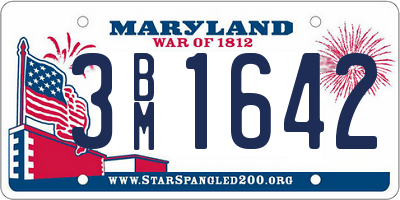 MD license plate 3BM1642