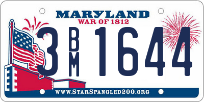 MD license plate 3BM1644