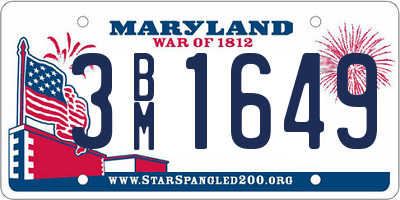 MD license plate 3BM1649