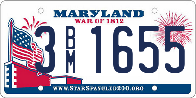 MD license plate 3BM1655