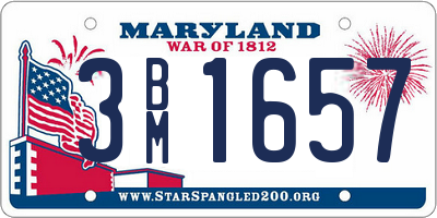 MD license plate 3BM1657
