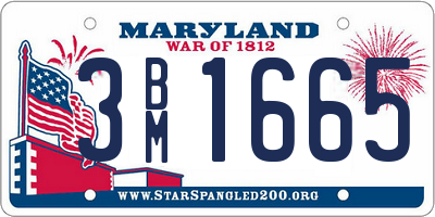 MD license plate 3BM1665