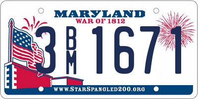 MD license plate 3BM1671