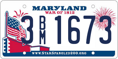 MD license plate 3BM1673