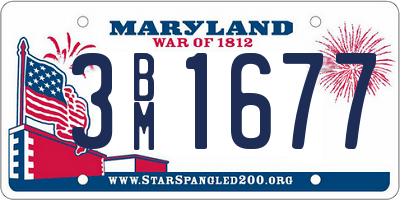 MD license plate 3BM1677