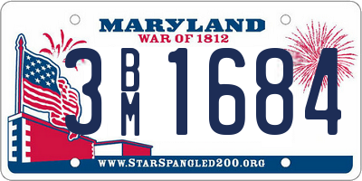 MD license plate 3BM1684