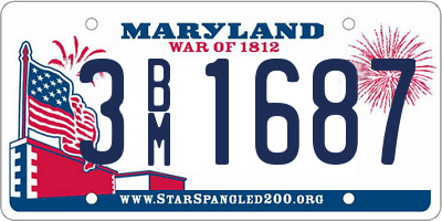 MD license plate 3BM1687