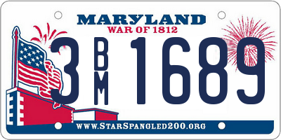 MD license plate 3BM1689