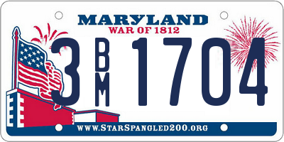 MD license plate 3BM1704