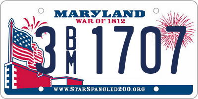 MD license plate 3BM1707