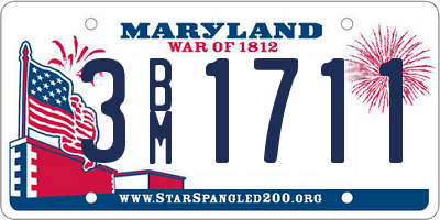 MD license plate 3BM1711