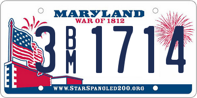 MD license plate 3BM1714