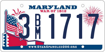 MD license plate 3BM1717