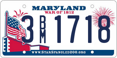 MD license plate 3BM1718